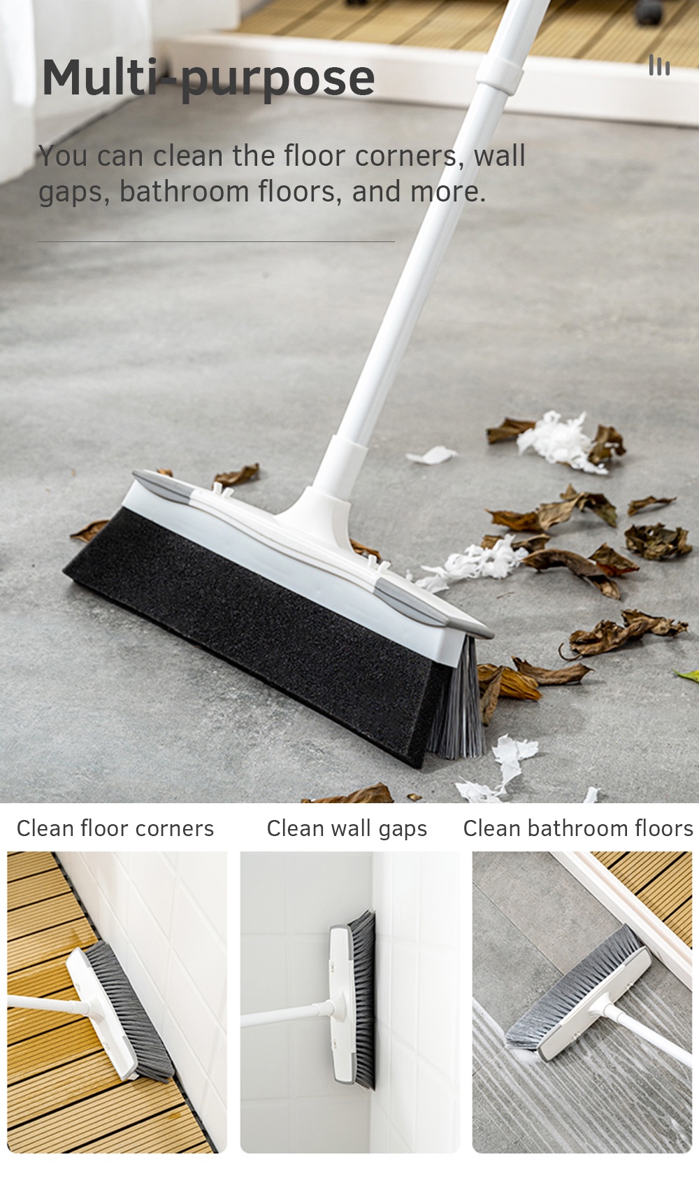 Multifunctional Dual-use Broom 2-in-1 Bathroom Sweeper-8